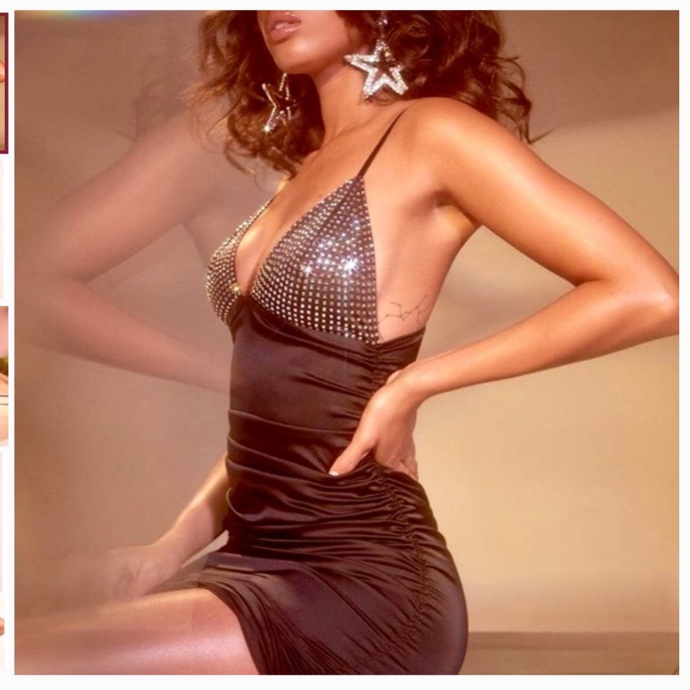 VS for Love & Lemons mirage mirrored crystal dress
